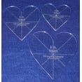 thumbnail image 1 of Heart Template 3 Piece Set. 4",5",6" - Clear 1/4" Thick w/ guidelines, 1 of 2