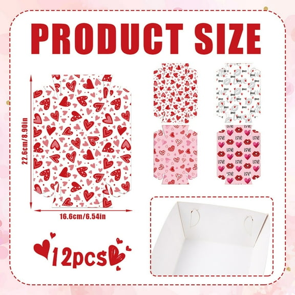 Heart-Themed Potato Chip Snack Food Box | Party Supplies Decoration | Festive Valentine’s Day Table Centerpiece | Multipurpose Treat Container | 1 Piece