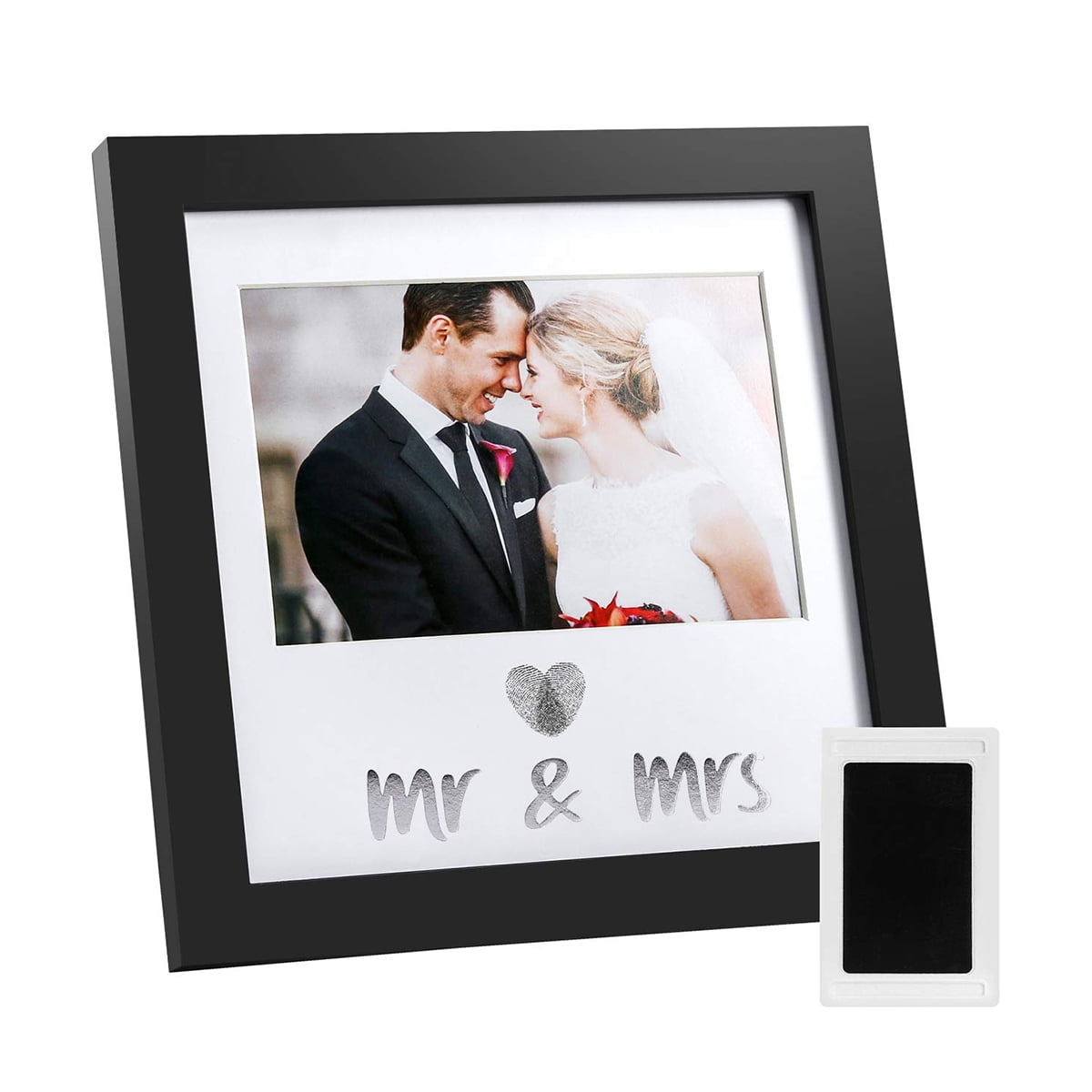 Heart Thumbprint Keepsake Frame and Ink Kit,Wedding Picture Frame Wedding Registry Idea Shower