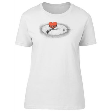 Heart Tied With A Microphone T-Shirt Women -Image by Shutterstock, Female Large