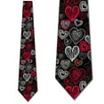 thumbnail image 1 of Heart Ties Mens Valenties Day Holiday Necktie by Three Rooker, 1 of 4