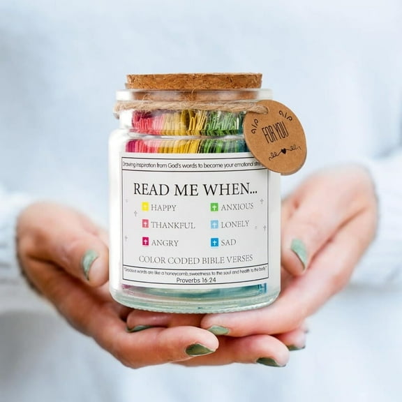 "Read Me When" Bible Verses Jar - Inspirational Christian Devotionals