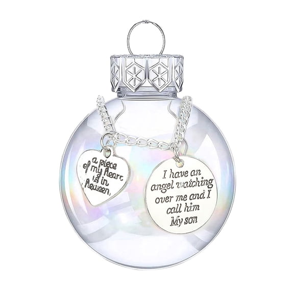 Heart Transparent Colored Spherical Shape Ornament A Piece Of My Heart Is In Heave Memorial Ornament In Memory Of Daughter Or Son Christmas Ornaments