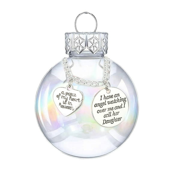 Heart Transparent Colored Spherical Shape Ornament A Piece Of My Heart Is In Heave Memorial Ornament In Memory Of Daughter Or Son Christmas Ornaments