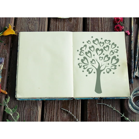 Heart Tree Stencil - Art and Wall Stencil (48"x48")