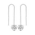 thumbnail image 1 of Heart Tree of Life 925 Sterling Silver Threader Earrings, 1 of 3