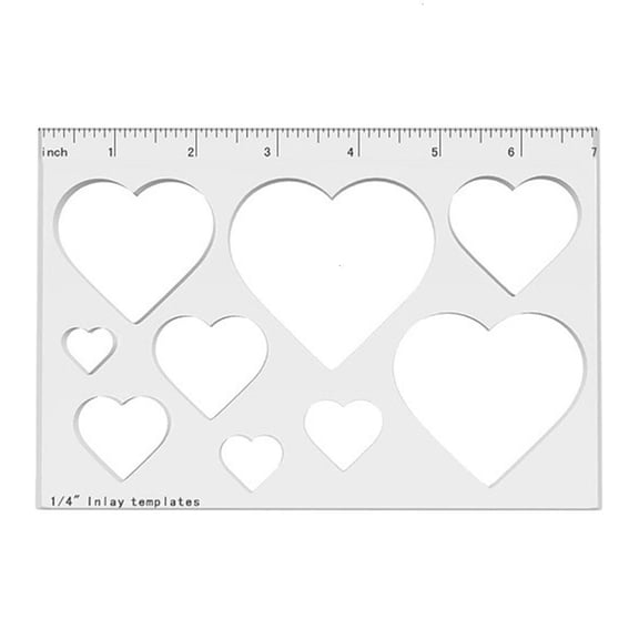 Heart Triangle Acrylic Inlay Template for Accurate Woodworking and Craft Project