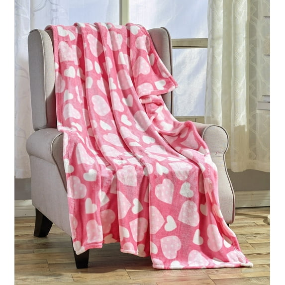 Heart Ultra Plush Throw Blanket Valentine's Day Gift Cozy Home Decor 50" x 60" - Jasmine