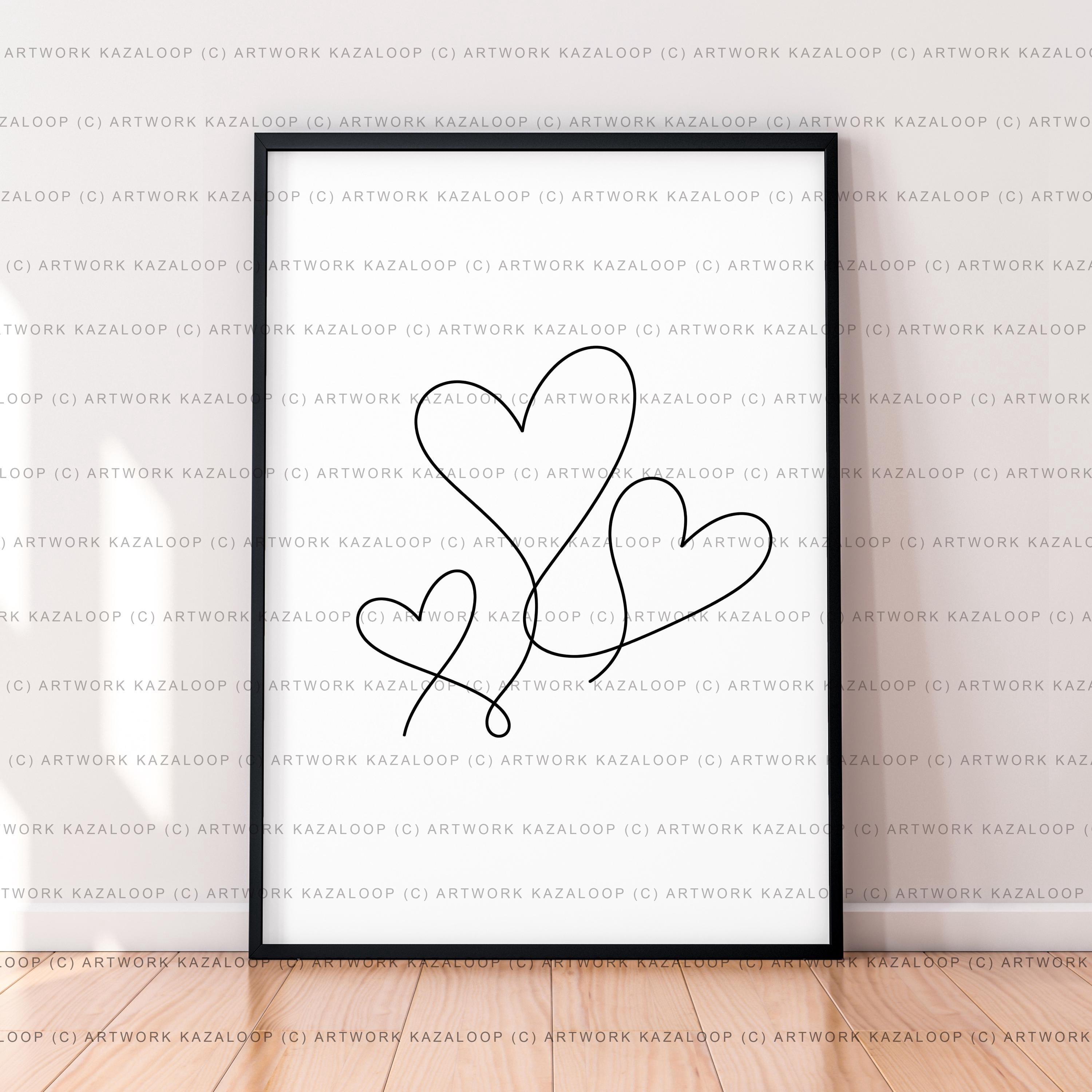 Heart Unillustration Art Line Minimalist Love Continuous Heart Art ...