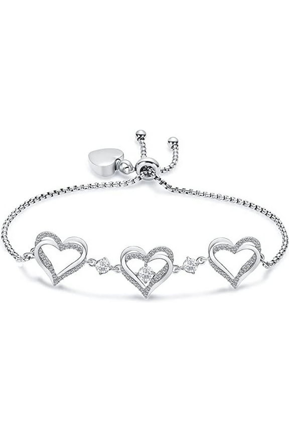 Heart Urn Bracelet for Ashes Adjustable Cremation Memorial Urn Bracelet Stainless Steel Cremation Urn Bracelet for Women Girls Cremation Link Memorial Bracelet