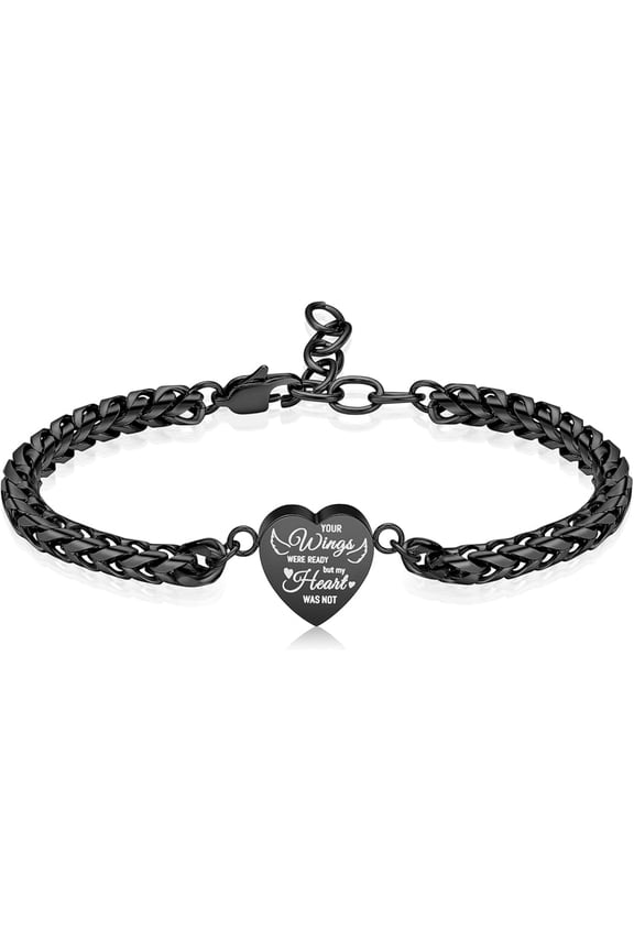 Heart Urn Bracelet for Ashes Angel Wing Cremation Jewelry for Ashes for Women Memorial Gift for Human / Pet Ashes Keepsake Urn Bracelet Cuff Bangle Cremation Jewelry