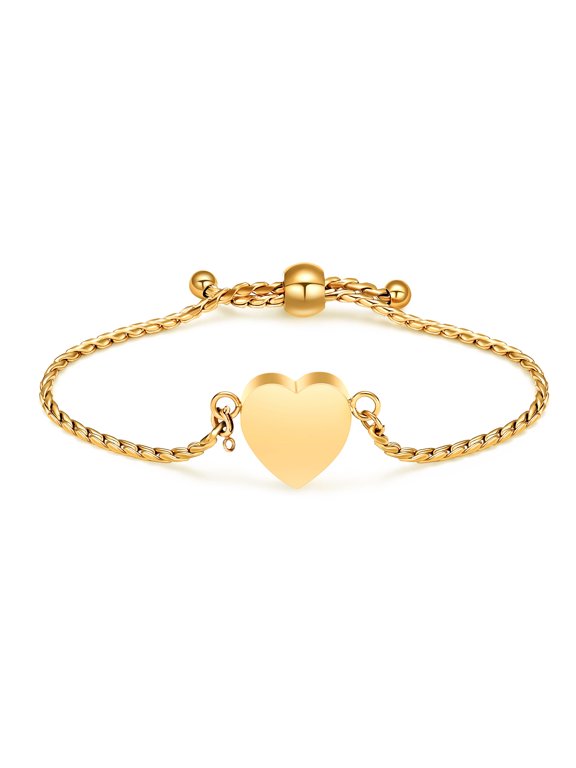 Heart Urn Bracelet for Ashes for Women Men Stainless Steel Cremation Jewelry Keepsake Holder Memorial Ash Bracelet for Loved One