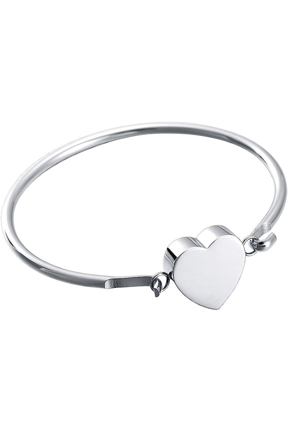 Heart Urn Bracelet for Women Ashes Bracelet Cremated Ashes Holder Jewelry for Teens/Adult Memorial Urn Bangle for Ashes of Loved One Keepsake