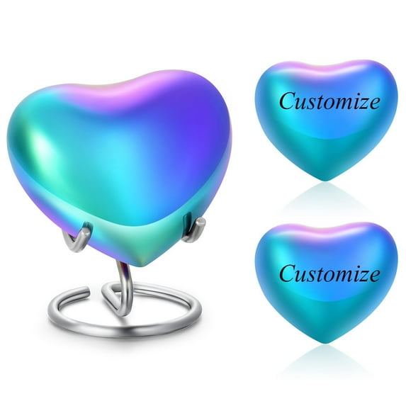 Heart Urn for Human Ashes - Keepsake Urn with Box & Stand - Mini Urn - Heart Shaped Cremation Urn Keepsake - Handmade Mini Memorial Funeral Urn for Your Loved One With Box