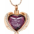 thumbnail image 1 of Heart Urn Necklace for Ashes Cremation Angel Wings Heart Urn Necklaces Ashes Urn Jewelry for Women Men with Birthstone Mini Keepsake Urn Memorial Ash Jewelry, 1 of 7