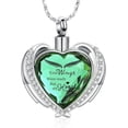 thumbnail image 1 of Heart Urn Necklace for Ashes Cremation Angel Wings Heart Urn Necklaces Ashes Urn Jewelry for Women Men with Birthstone Mini Keepsake Urn Memorial Ash Jewelry, 1 of 7