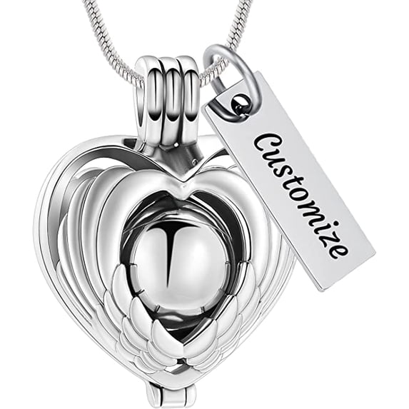 Heart Urn Necklace for Ashes Heart Hollow Ball Women Men Cremation Jewelry for Ashes Cremation Necklace In Memory of Grandpa Grandma Dad Mom Uncle Aunt Brother Sister Daughter Son