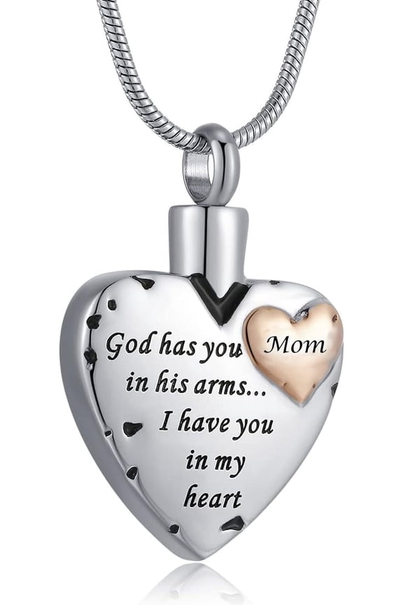 Heart Urn Necklace for Ashes Women Men Cremation Jewelry for Ashes Cremation Necklace Cremation Jewelry for Ashes of Grandpa Grandma Dad Mom Uncle Aunt Brother Sister Daughter Son