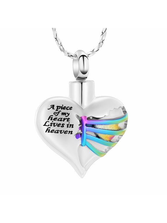 Heart Urn Necklace for Ashes Women Men Cremation Jewelry for Ashes Cremation Necklace In Memory of Grandpa Grandma Dad Mom Uncle Aunt Brother Sister Daughter Son