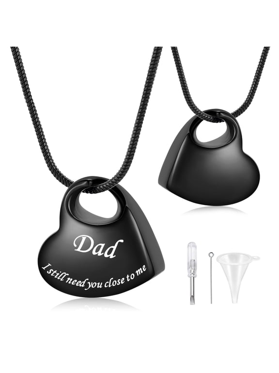 Mini Heart Charm Keepsake Necklace, Stainless Steel, 22"