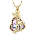 thumbnail image 1 of Heart Urn Necklace for Ashes Crystal Butterfly Cremation Jewelry Ashes Pendant Memorial Urn Locket Keepsake Necklace Gift for Women, 1 of 6