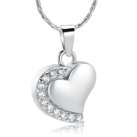Heart Urn Necklace for Ashes Crystal Memorial Cremation Jewelry for Women Men With Birthstone Cremation Jewelry for Pet / Human Ashes Jewelry