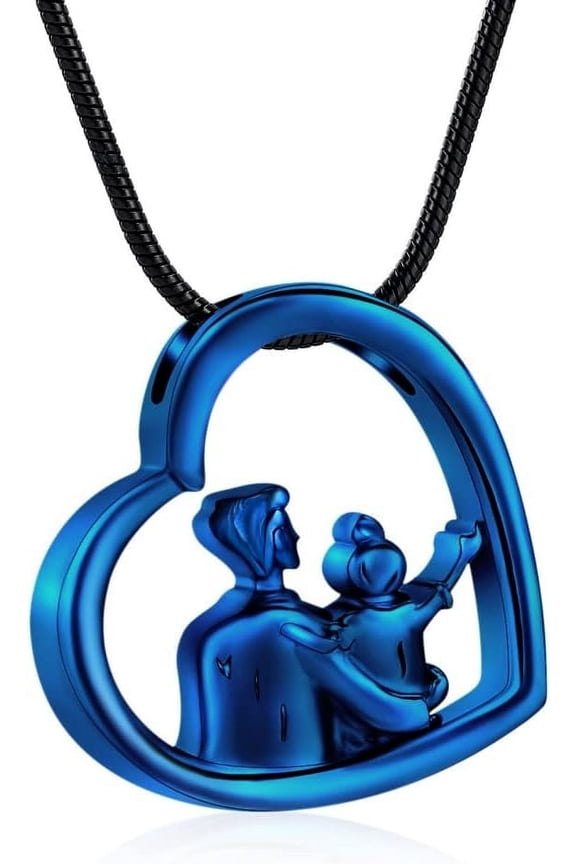 Heart Urn Necklace for Ashes Stainless Steel Cremation Jewelry Memorial Ash Holder Pendant for Father/Mother/Mom/Dad/Lovers/Couple