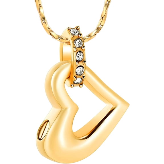 Heart Urn Necklace for Ashes Stainless Steel Cremation Jewelry Memorial Ashes Keepsake Pendant