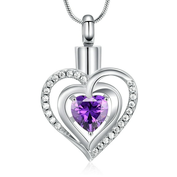 Heart Urn Necklace for Ashes Stainless Steel Cremation Jewelry for Women Memorial Ashes Pendant Keepsake