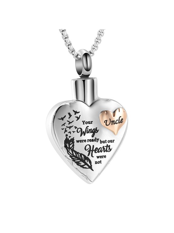 Heart Urn Necklace for Ashes Women Men Cremation Jewelry for Ashes Cremation Necklace In Memory of Grandpa Grandma Dad Mom Uncle Aunt Brother