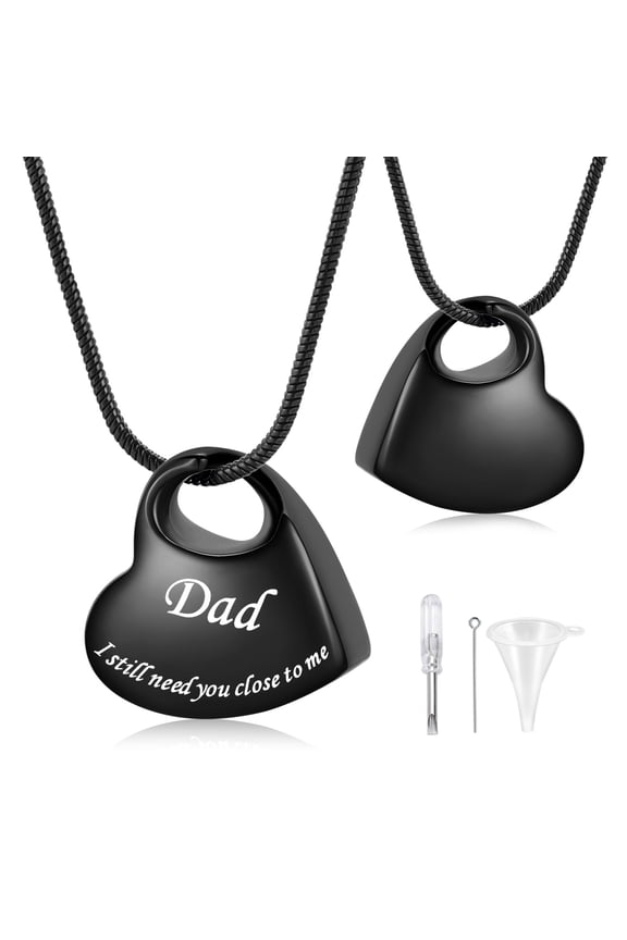 Heart Urn Necklace for Ashes Women Men Cremation Jewelry for Ashes Cremation Necklace In Memory of Grandpa Grandma Dad Mom