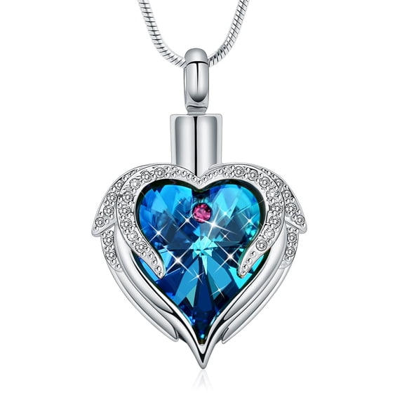 Heart Urn Necklace for Ashes for Women Men Stainless Steel Cremation Jewelry Memorial Pendant for Loved One