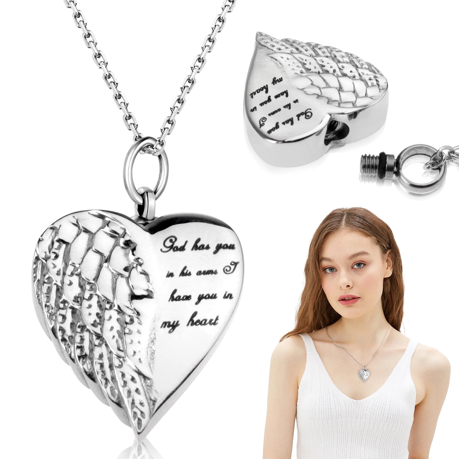 Heart Urn Necklaces Cremation Necklace Stainless Steel Necklace Ashes Jewelry Keepsake Memorial Ashes Holders Mom Dad Pet Silver fd66f1d3 6928 4b27 b235 cd559b43b122.d3e1c57b4022c7fe6a4578841bf6bdc3