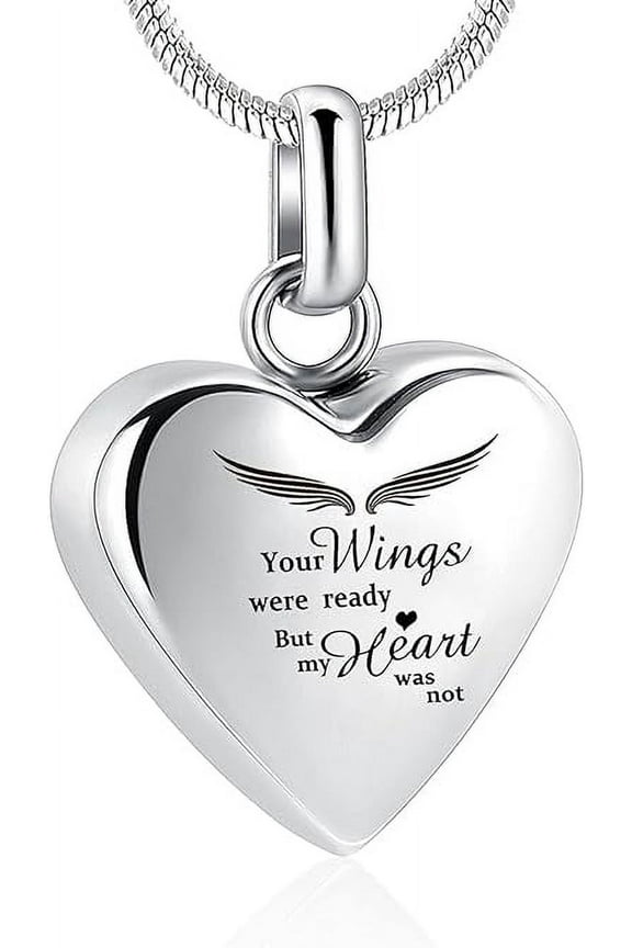 Heart Urn Necklaces for Ashes Angel Wings Urn Necklaces for Ashes Pet Cremation Memory Jewelry for Women Men