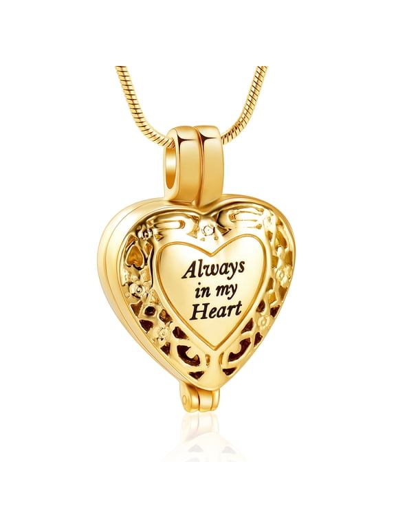Heart Urn Pendant for Ashes and Chain Cremation Jewelry for Ashes Urn Necklace Lockets for Human Ashes Pet Ashes Holder