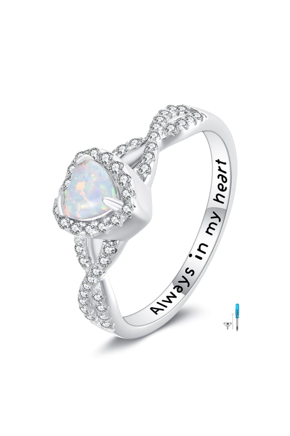 Heart Urn Ring for Ashes Sterling Silver Heart Ashes Ring Keepsake Cremation Memorial Jewelry Gifts for Women