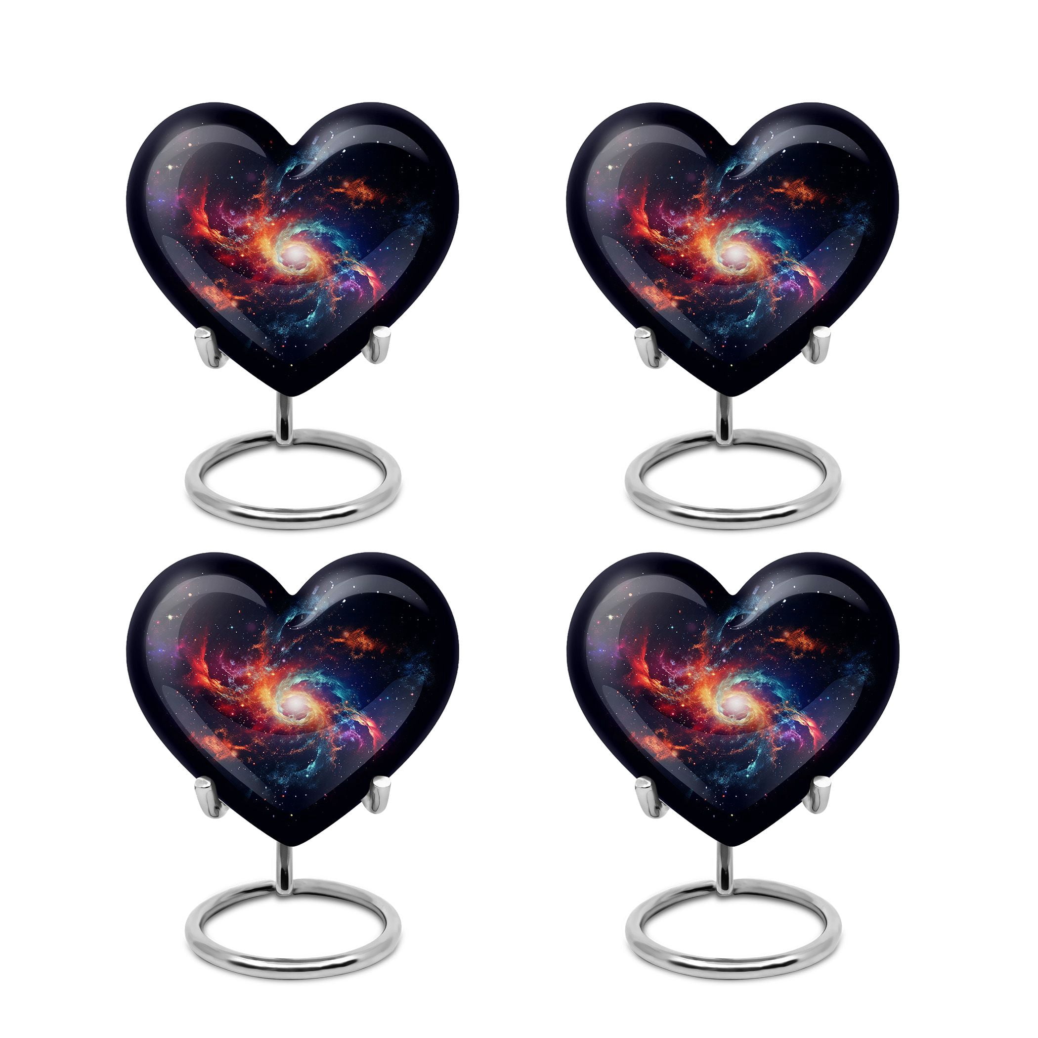 Heart Urns For Human Ashes Keepsake - Burial Urns For Cremated Remains - Burial Urns For Cremated Remains - Galaxy Cremation Urn - Urns For Ashes Adult Male - Urn For Mom (Size - 3inch, 4pcs)