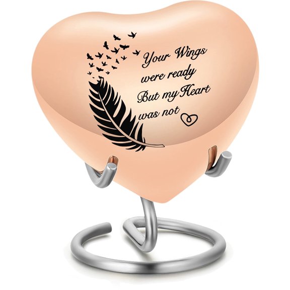 Heart Urns for Human Ashes - Small Urn for Ashes for Male or Female or Pet Ashes - Heart Shaped Keepsake Urns - Holds Small Portion of Remains - Heart Urn with Stand