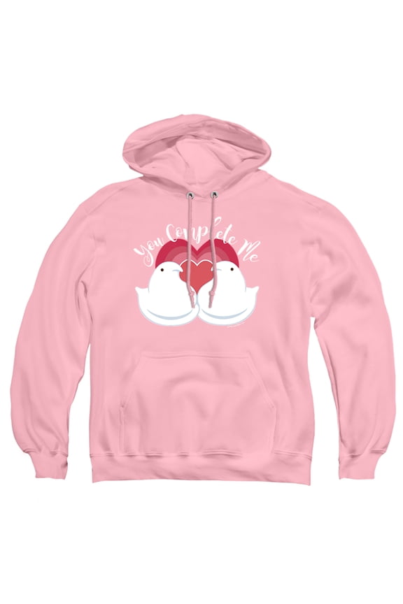 Heart Valentine You Complete Me Love Adult Pull-Over Hoodie, Pink, 3X-Large