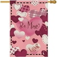 thumbnail image 1 of Heart Valentines Day 28x40 Double Sided Be Mine Pink Love Yard Flag for Outside Romantic Outdoor Valentine Decorations Clearance 22-28, 1 of 6