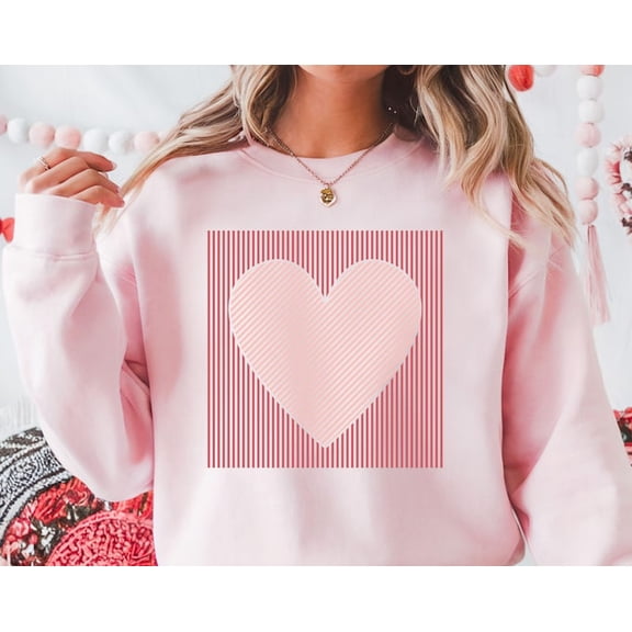 Heart Valentines Day Sweatshirt: Trendy Womens Clothing, Sweatshirt Size S-5Xl