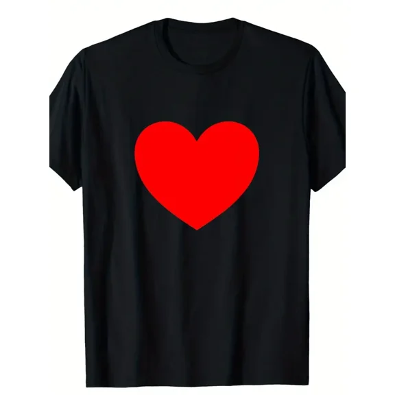 Heart Valentines Day Tee Graphic Novelty Love Heart T-Shirt, Suitable for All Men And Women Outdoor Short-Sleeved T-Shirts in All Seasons, Ready to Wear 100% Cotton, S-XXXL