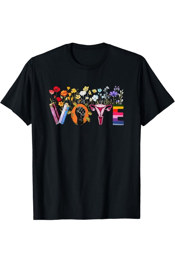 Heart Vote Like Ruth Sent You Flowers Feminist LGBT Pride T-ShirtMen and women, Black T-shirt, size: Extra large