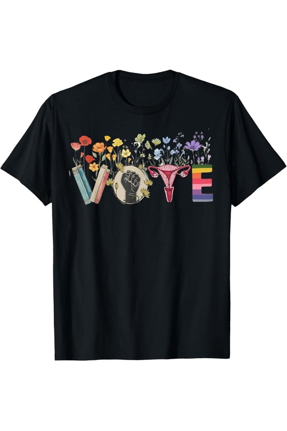 Heart Vote Like Ruth Sent You Flowers Feminist LGBT Pride T-ShirtMen and women, Black T-shirt, size: Extra large
