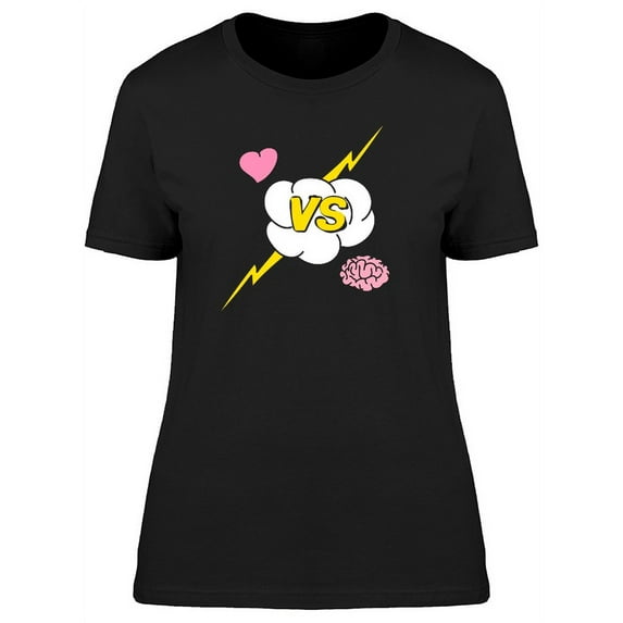 Heart Vs Brain Doodle T-Shirt Women -Image by Shutterstock, Female Medium