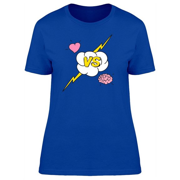 Heart Vs Brain Doodle T-Shirt Women -Image by Shutterstock, Female x-Large