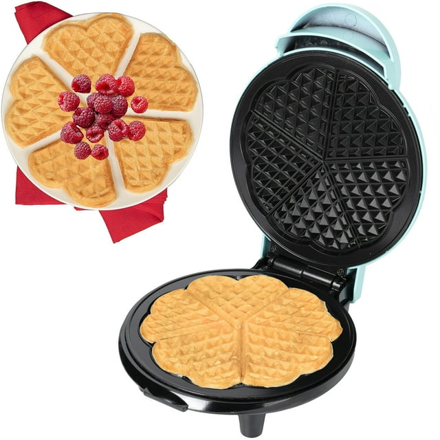 Kidsjoy HeartShaped Mini Round Waffle Maker NonStick Crispy Waffle