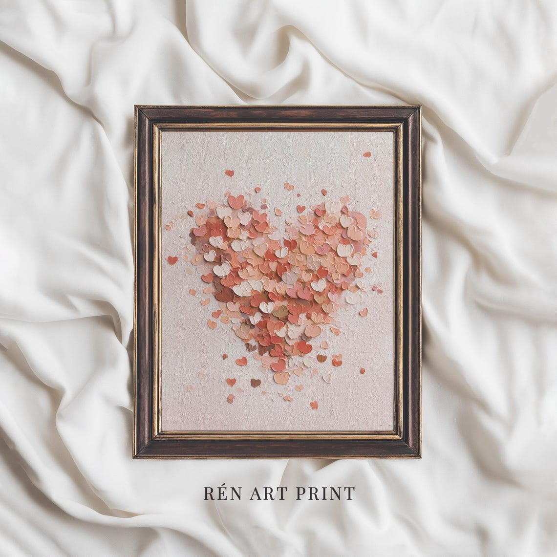 Heart Wall Art Valentines Day Decor Pink Artwork Romantic Love Poster ...