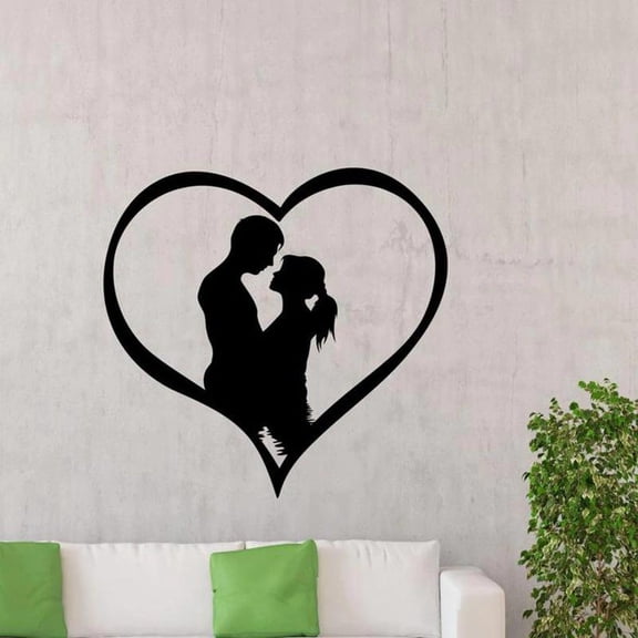 Heart Wall Decal Love Romantic Man Woman Valentine's Day Gift Vinyl Window Sticker Couple Bedroom Home Art Decor Wallpaper 28x29cm