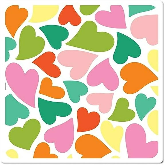 Heart Wall Print Stencil Layering Media Templates Reusable Love Texture Crackle Spray Art Decor Textured Templates for Furniture Painting on Wood Wall Home 7.1x7.1 Inch